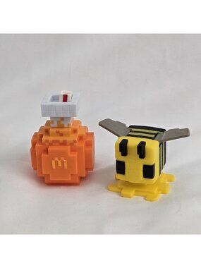 Mcdonald's Minecraft Soda Potion & Bumblebee Adult And Kids Meal Toys